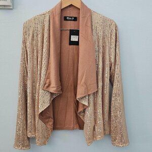 Blue B Sequin Blush Open-Front Jacket – Size S